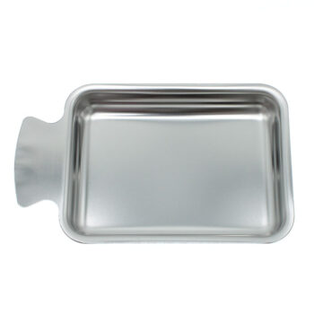 Sprutfat med tumgrepp rostfri 130x100mm