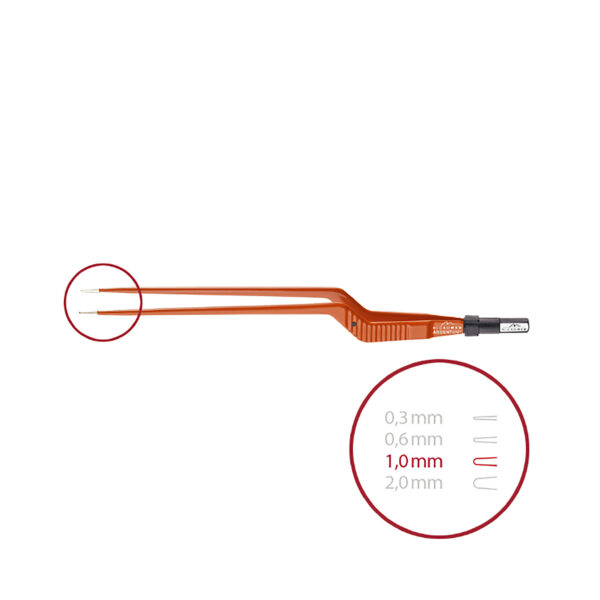 Pincett bipolär argentum non-stick bajonettfattning 1mm 200mm