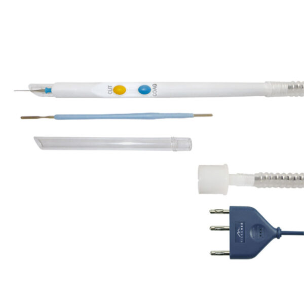 Engångshandtag med spatelelektrod 2 knappar 3m kabel rökutsug Ø 2,4mm 10st